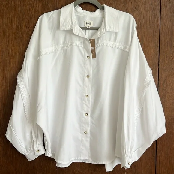 BKE Frayed Button up Shirt - Picture 3 of 4